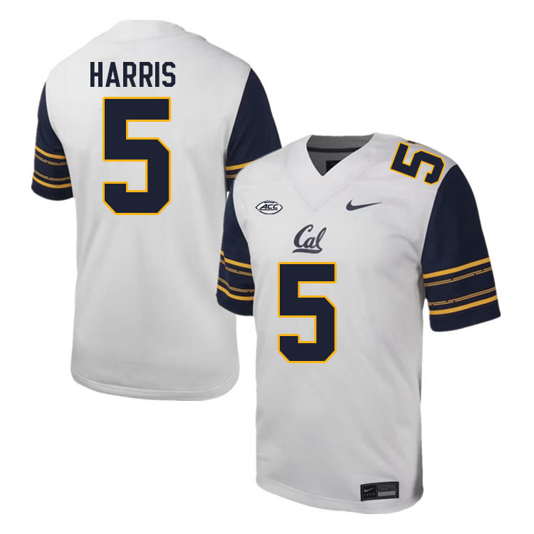 California Golden Bears #5 Marcus Harris ACC Conference College Football Jerseys Stitched-White